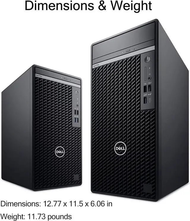 Alt view image 5 of 6 - Dell OptiPlex 3000 Tower Business Desktop, 12th Gen Intel Core i3-12100 Processor, 32GB RAM, 2TB PCIe SSD, Intel UHD Graphics 730, Wired Keyboard & Mouse, Windows 11 Pro, Black
