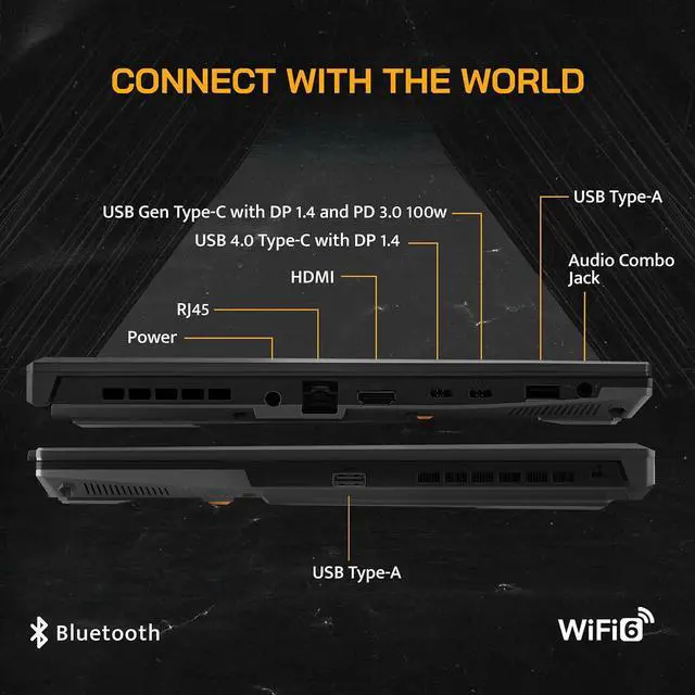 Alt view image 6 of 6 - ASUS TUF A16 16" 165Hz FHD Gaming Laptop, AMD Ryzen 7-7735HS, 32GB DDR5, 2TB PCIe SSD, AMD Radeon RX 7700S, Backlit Keyboard, Dolby Atmos, WiFi 6, Off Black, Win 11 Pro, 256GB Docking Station Set