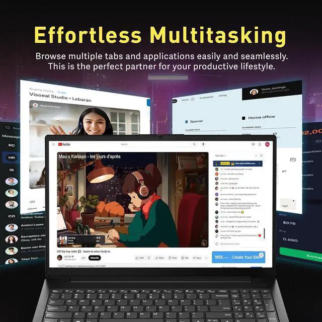 Alt view image 6 of 7 - Lenovo V15 Gen 4 15.6" FHD Anti-Glare Laptop, Intel i5-13420H, 40GB DDR4 RAM, 1.16TB Storage (1TB SSD+160GB Docking Station Set), Intel UHD Graphics, Number Pad, Webcam, Windows 11 Pro, Black