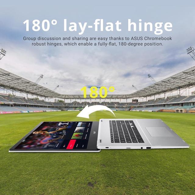 Alt view image 5 of 7 - ASUS Chromebook CX1700CK 17.3" FHD Laptop, Intel Celeron N4500, 4GB LPDDR4X RAM, 64GB eMMC Storage, Intel UHD Graphics, 720p Webcam, Wi-Fi 6, Bluetooth, Silver, Chrome OS, 128GB Hotface USB Card