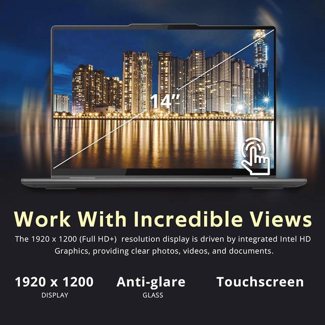Alt view image 5 of 7 - Lenovo Yoga 7i 14" 2K Touchscreen 2-in-1 Laptop, Intel Ultra 5 125U, 16GB RAM, 672GB Storage(512GB SSD+160GB Docking Station Set), Backlit KB, Privacy Camera, Wi-Fi 6E, Fingerprint, Win 11 Home, Gray