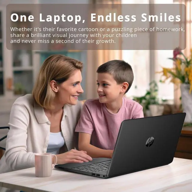 Alt view image 5 of 7 - HP 15.6 HD Student Laptop, Intel Pentium Silver N5030, 8GB RAM, 256GB SSD, Intel UHD Graphics, HD Webcam, Numpad, Wi-Fi 5, Bluetooth, 1 Year Office 365, Win 11, Black, 32GB USB Card