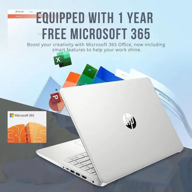 Alt view image 5 of 7 - HP Stream 14" HD BrightView Laptop, Intel Celeron N4120, 16GB RAM, 416GB Storage (128GB eMMC + 288GB Docking Station Set), Intel UHD Graphics, 720p Camera, Wi-Fi, 1 Year Office 365, Win 11 S, Silver