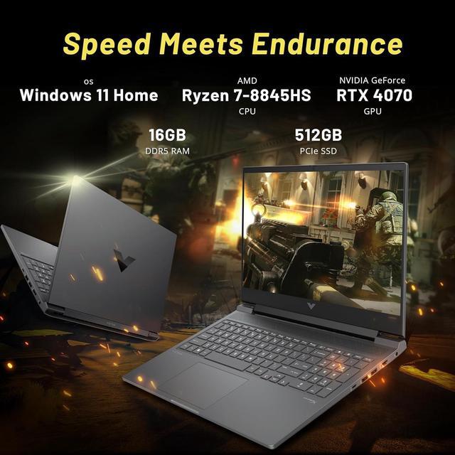Alt view image 3 of 7 - HP Victus 16.1" FHD 144Hz Gaming Laptop, AMD Ryzen 7 8845HS, 16GB DDR5, 512GB SSD, NVIDIA GeForce RTX 4070, Backlit Keyboard, 1080p HD Webcam, Win 11 Home, Mica Silver, 256GB Docking Station Set