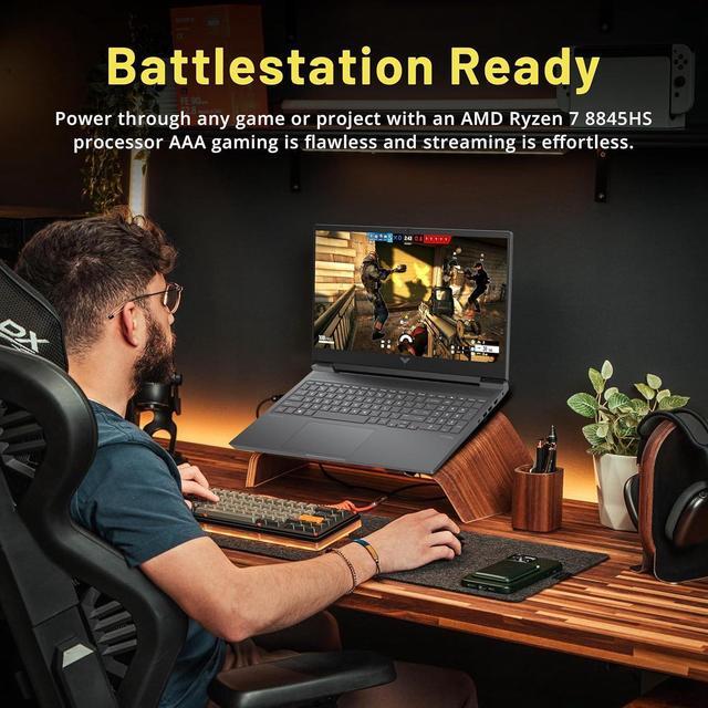 Alt view image 6 of 7 - HP Victus 16.1" FHD 144Hz Gaming Laptop, AMD Ryzen 7 8845HS, 16GB DDR5, 512GB SSD, NVIDIA GeForce RTX 4070, Backlit Keyboard, 1080p HD Webcam, Win 11 Home, Mica Silver, 256GB Docking Station Set