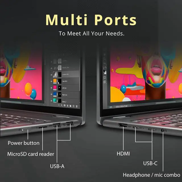 Alt view image 7 of 7 - Lenovo Yoga 7i 2-in-1 16" 2K Touchscreen Laptop, Intel Ultra 7 155U, 16GB LPDDR5X, 1.28TB Storage(1TB SSD +288GB Docking Station Set), Backlit Keyboard, Fingerprint Reader, WiFi 6E, Win 11 Pro, Grey