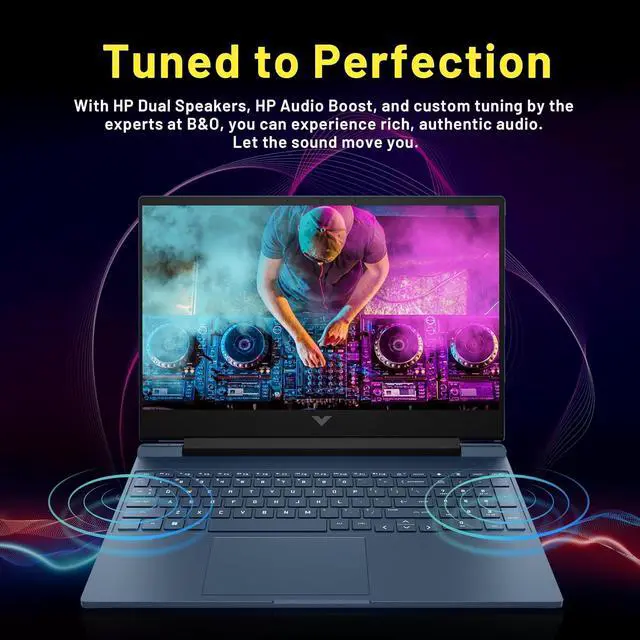 Alt view image 6 of 7 - HP Victus 15.6" 144Hz FHD Gaming Laptop, Intel Core i5-12450H, 32GB RAM, 1TB PCIe SSD, NVIDIA GeForce RTX 3050, Backlit Keyboard, Windows 11 Home, Blue, 256GB Docking Station Set