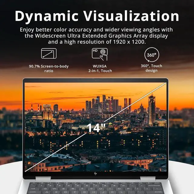 Alt view image 5 of 7 - HP Envy x360 2-in-1 14" WUXGA Touchscreen Laptop, AMD Ryzen 7 8840HS, 16GB LPDDR5, 2.28TB Storage(2TB SSD+288GB Docking Station Set), Backlit Keyboard, Privacy Camera, Wi-Fi 6E, Win 11 Home, Silver