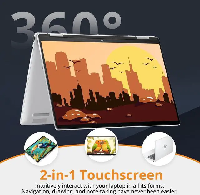 Alt view image 6 of 7 - HP Envy x360 2-in-1 14" WUXGA Touchscreen Laptop, AMD Ryzen 7 8840HS, 16GB LPDDR5, 2.28TB Storage(2TB SSD+288GB Docking Station Set), Backlit Keyboard, Privacy Camera, Wi-Fi 6E, Win 11 Home, Silver