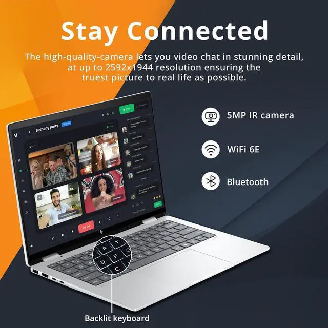 Alt view image 4 of 7 - HP Envy x360 2-in-1 14" WUXGA Touchscreen Laptop, AMD Ryzen 7 8840HS, 16GB LPDDR5, 2.28TB Storage(2TB SSD+288GB Docking Station Set), Backlit Keyboard, Privacy Camera, Wi-Fi 6E, Win 11 Home, Silver