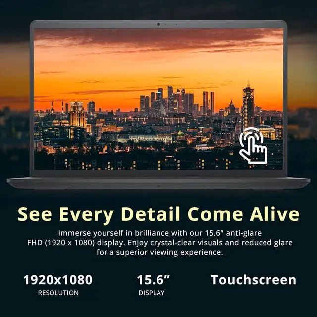 Alt view image 4 of 7 - Dell Inspiron 15.6" Touchscreen Laptop, Intel i5-1235U, 32GB RAM, 1.28GB Storage(1TB SSD+288GB Docking Station Set), Intel UHD Graphics, Numeric Keypad, 720p HD Webcam, Wi-Fi, Windows 11 Pro, Black