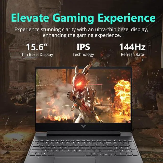 Alt view image 5 of 7 - HP Victus 15.6" FHD 144Hz Gaming Laptop, AMD Ryzen 5-7535HS, 64GB DDR5 RAM, 2TB PCIe SSD, AMD Radeon RX 6550M, Backlit Keyboard, Windows 11 Pro, Mica Silver, 256GB Docking Station Set