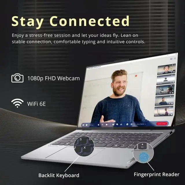 Alt view image 6 of 7 - Lenovo Yoga 7 2-in-1 14" 2K Touchscreen Laptop, AMD Ryzen 7 8840HS, 16GB RAM, 1.28TB Storage (1TB SSD+288GB Docking Station Set), AMD Radeon Graphics, Fingerprint Reader, WiFi 6E, Win 11, Artic Grey