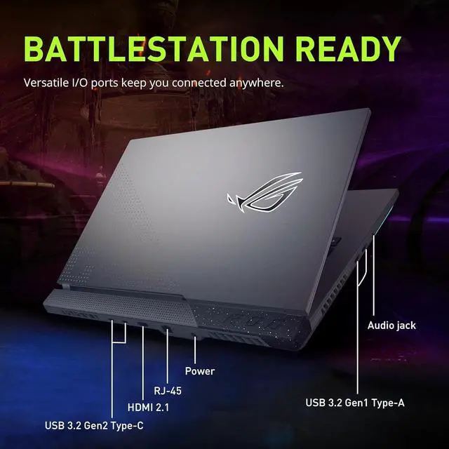 Alt view image 7 of 7 - ASUS ROG Strix G17 Gaming Laptop, 17.3" QHD 240Hz Display, AMD Ryzen 9 7940HX, GeForce RTX 4070, 16GB DDR5, 1TB SSD, RGB Backlit Keyboard, Wi-Fi 6E, Win 11 Pro, Gray, 256GB Docking Station Set