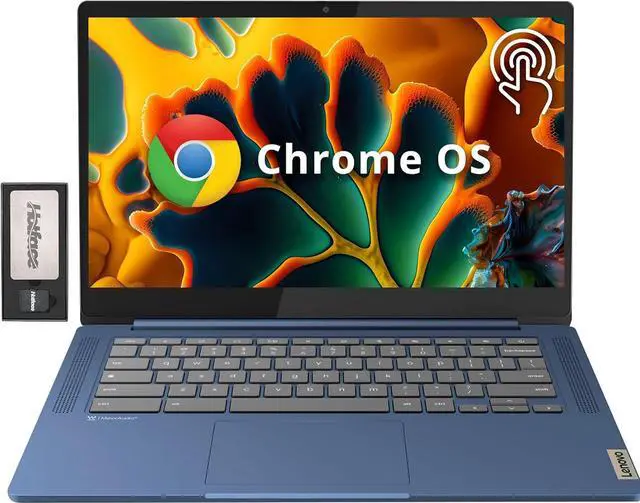 Main image of Lenovo IdeaPad Slim 3 Chromebook, 14 FHD IPS Anti-GlareTouchscreen, MediaTek Kompanio 520, 4GB LPDDR4X, 224GB Storage(64GB eMMC+160GB Docking Station Set), Webcam, WiFi 6, Chrome OS, Blue