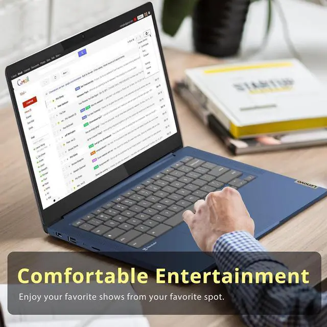 Alt view image 6 of 7 - Lenovo IdeaPad Slim 3 Chromebook, 14 FHD IPS Anti-GlareTouchscreen, MediaTek Kompanio 520, 4GB LPDDR4X, 224GB Storage(64GB eMMC+160GB Docking Station Set), Webcam, WiFi 6, Chrome OS, Blue