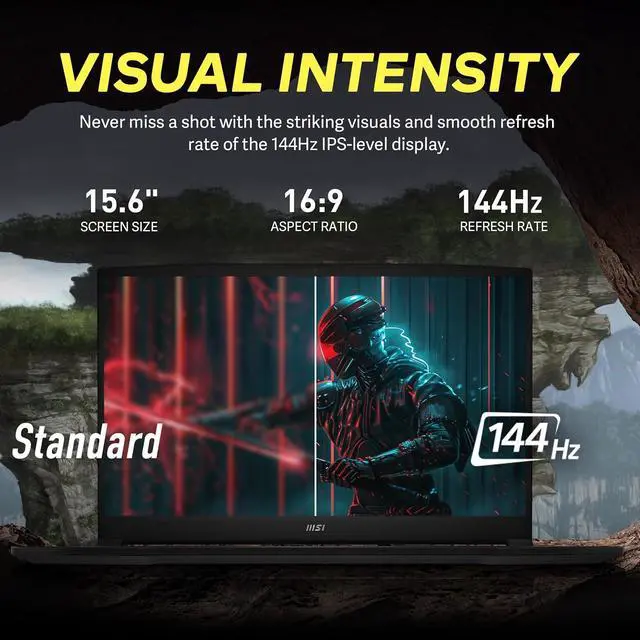 Alt view image 4 of 7 - MSI Katana 15.6" FHD 144Hz Gaming Laptop, Intel i7-13620H, NVIDIA GeForce RTX 4060 8GB, 16GB DDR5, 1TB PCIe SSD, 4-Zone RGB Keyboard, Webcam, Wi-Fi 6, Win 11 Pro, Black, 256GB Docking Station Set
