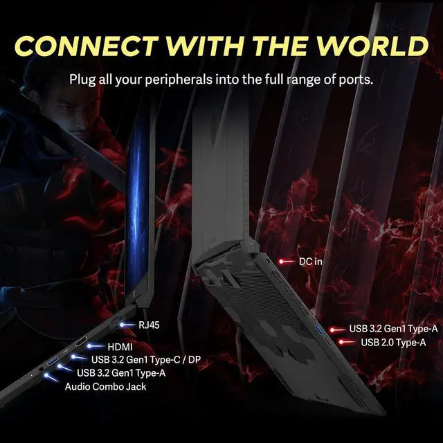 Alt view image 7 of 7 - MSI Katana 17 17.3" 144Hz FHD Gaming Laptop, Intel I7-13620H, 32GB DDR5, 2TB SSD, GeForce RTX 4060, Backlit Keyboard, Cooler Boost 5, Webcam, Wi-Fi 6, Win 11 Pro, Black, 256GB Docking Station Set