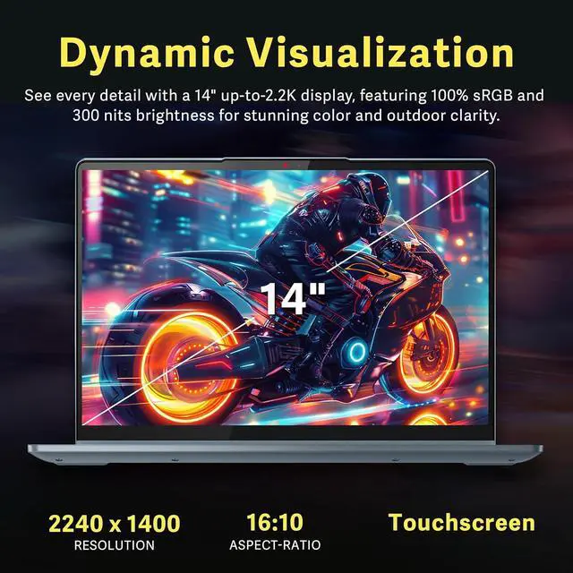 Alt view image 4 of 7 - Lenovo Flex 7 14" 2.2K 2-in-1 Touchscreen Laptop, Intel i7-1355U, 16GB RAM, 1.28TB Storage(1TB SSD+288GB Docking Station Set), Backlit Keyboard, Fingerprint Reader, Wi-Fi 6E, Windows 11, Stone Blue