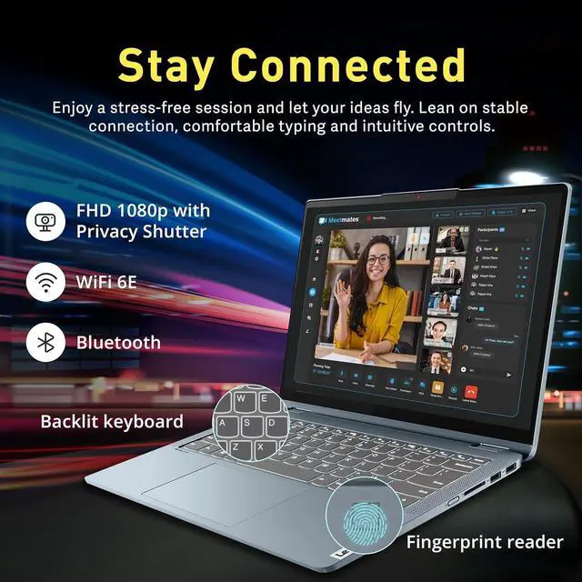 Alt view image 6 of 7 - Lenovo Flex 7i 14" 2-in-1 Touchscreen Laptop, Intel i7-1355U, 16GB LPDDR4X, 2.28TB Storage (2TB SSD+288GB Docking Station Set), Backlit Keyboard, Fingerprint Reader, Wi-Fi 6E, Win 11 Pro, Stone Blue