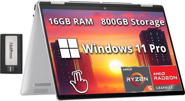 Main image of HP Envy 2-in-1 14" WUXGA Touchscreen Laptop, AMD Ryzen 5 8640HS, 16GB LPDDR5, 800GB Storage(512GB SSD+288GB Docking Station Set), AMD Radeon Graphics, Backlit Keyboard, Windows 11 Pro, Glacier Silver