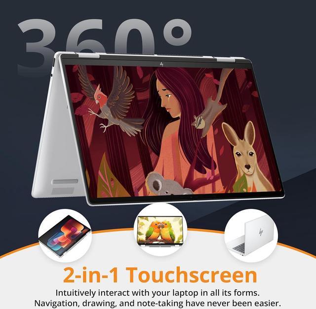 Alt view image 6 of 7 - HP Envy 2-in-1 14" WUXGA Touchscreen Laptop, AMD Ryzen 5 8640HS, 16GB LPDDR5, 800GB Storage(512GB SSD+288GB Docking Station Set), AMD Radeon Graphics, Backlit Keyboard, Windows 11 Pro, Glacier Silver
