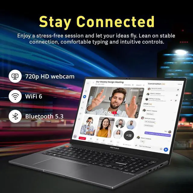 Alt view image 6 of 7 - ASUS VivoBook S15 Slim 15.6" FHD Laptop, AMD Ryzen 5 5600H, 8GB RAM, 1.16TB Storage(1TB SSD +160GB Docking Station Set), AMD Radeon Graphics, Numeric Keypad, Webcam, WiFi 6, Windows 11 Home, Black