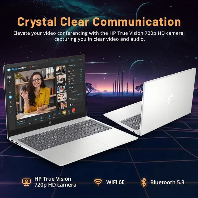 Alt view image 5 of 7 - HP 15.6'' FHD IPS Touchscreen Laptop, Intel i7-1255U, 32GB DDR4 RAM, 2.28TB Storage(2TB SSD+288GB Docking Station Set), Intel Iris Xe Graphics, Wi-Fi 6E, 720p Webcam, Windows 11 S, Silver