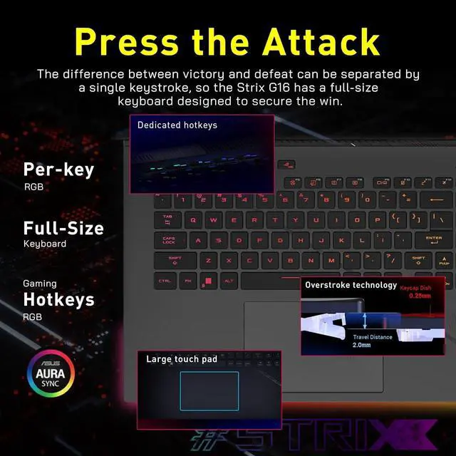 Alt view image 5 of 7 - ASUS ROG Strix G16 16" QHD 240Hz Gaming Laptop, Intel i9-14900HX, NVIDIA GeForce RTX 4060, 16GB DDR5, 1TB PCIe SSD, Backlit Keyboard, 720P Webcam, Win 11 Pro, Eclipse Gray, 256GB Docking Station Set