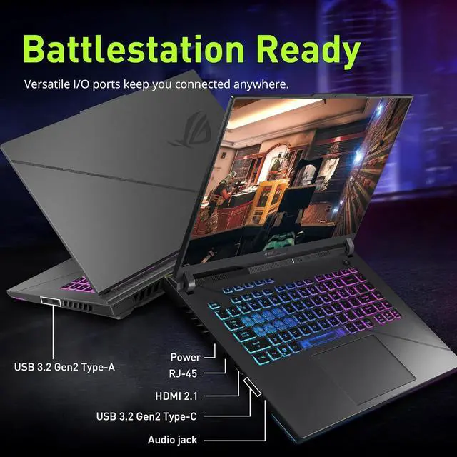 Alt view image 7 of 7 - ASUS ROG Strix G16 16" QHD 240Hz Gaming Laptop, Intel i9-14900HX, NVIDIA GeForce RTX 4060, 16GB DDR5, 1TB PCIe SSD, Backlit Keyboard, 720P Webcam, Win 11 Pro, Eclipse Gray, 256GB Docking Station Set