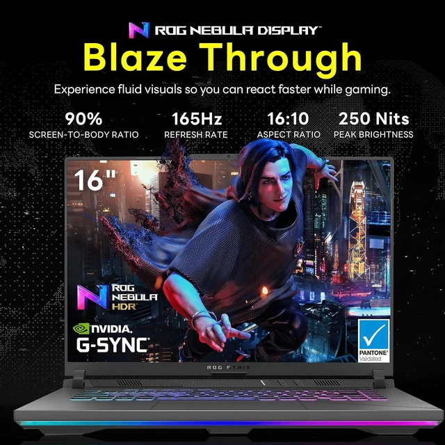 Alt view image 4 of 7 - ASUS ROG Strix G16 16" 165Hz FHD Gaming Laptop, Intel i9-13980HX, GeForce RTX 4060 8GB, 32GB DDR5, 1TB SSD, RGB Backlit Keyboard, Webcam, Wi-Fi 6E, Win 11, Eclipse Gray, 256GB Docking Station Set