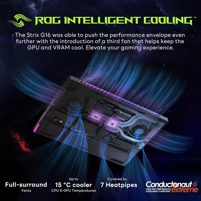 Alt view image 6 of 7 - ASUS ROG Strix G16 16" 165Hz FHD Gaming Laptop, Intel i9-13980HX, GeForce RTX 4060 8GB, 32GB DDR5, 1TB SSD, RGB Backlit Keyboard, Webcam, Wi-Fi 6E, Win 11, Eclipse Gray, 256GB Docking Station Set