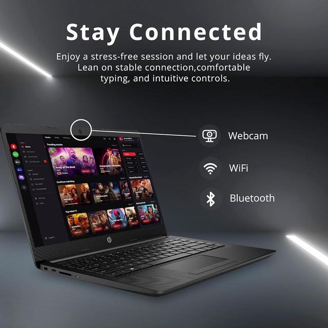 Alt view image 5 of 6 - HP 14" HD Anti-Glare Laptop, AMD Athlon Silver 3050U, 8GB RAM, 288GB Storage(128GB SSD+160GB Docking Station Set), AMD Radeon Graphics, Webcam, Bluetooth, HD Audio, Windows 10s, Black