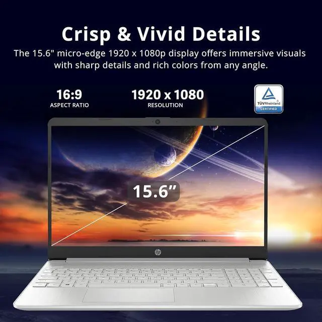 Alt view image 4 of 7 - HP 15.6" FHD Laptop, AMD Ryzen 3-3250U Processor, 8GB RAM, 288GB Storage(128GB SSD + 160GB Docking Station Set), AMD Radeon Graphics, Numeric Keypad, 720p HD Webcam, WiFi, Windows 10S, Silver