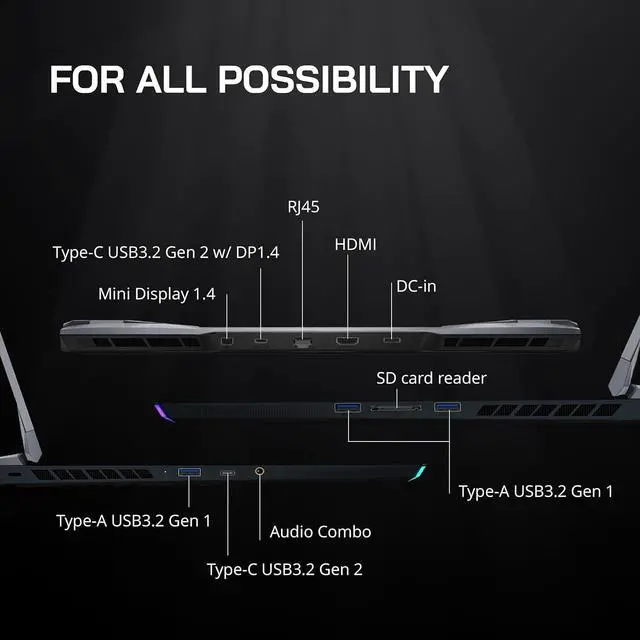 Alt view image 7 of 7 - MSI Raider GE76 17.3" 144Hz FHD Gaming Laptop, Intel i9-12900H, 64GB DDR5, 4TB SSD, NVIDIA GeForce RTX 3060, Backlit Keyboard, FHD Webcam, Wi-Fi 6, Win 11 Home, Grey, 256GB Docking Station Set