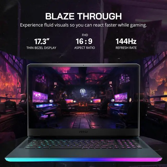 Alt view image 4 of 7 - MSI Raider GE76 17.3" 144Hz FHD Gaming Laptop, Intel i9-12900H, 64GB DDR5, 4TB SSD, NVIDIA GeForce RTX 3060, Backlit Keyboard, FHD Webcam, Wi-Fi 6, Win 11 Home, Grey, 256GB Docking Station Set