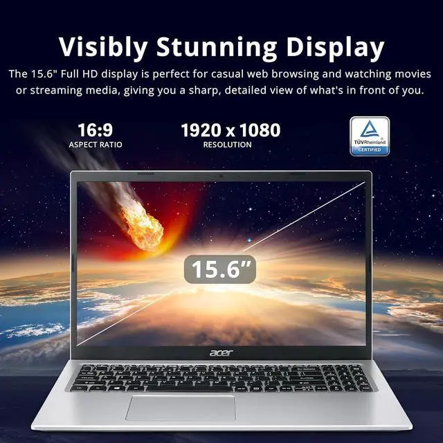 Alt view image 4 of 7 - Acer Aspire 3 15.6" FHD Laptop, Intel i7-1165G7, 16GB RAM, 672GB Storage(512GB SSD+160GB Docking Station Set), Intel Iris Xe Graphics, Numeric Keypad, Wi-Fi 6, Webcam, Windows 11 Home, Silver