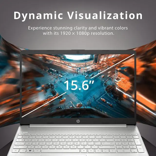 Alt view image 3 of 7 - HP 15.6" FHD Laptop, AMD Ryzen 5-5500U Processor, 16GB RAM, 512GB PCIe SSD, AMD Radeon Graphics, HD Webcam, Wi-fi, Bluetooth, Win 11, Silver, 32GB Hotface USB Card