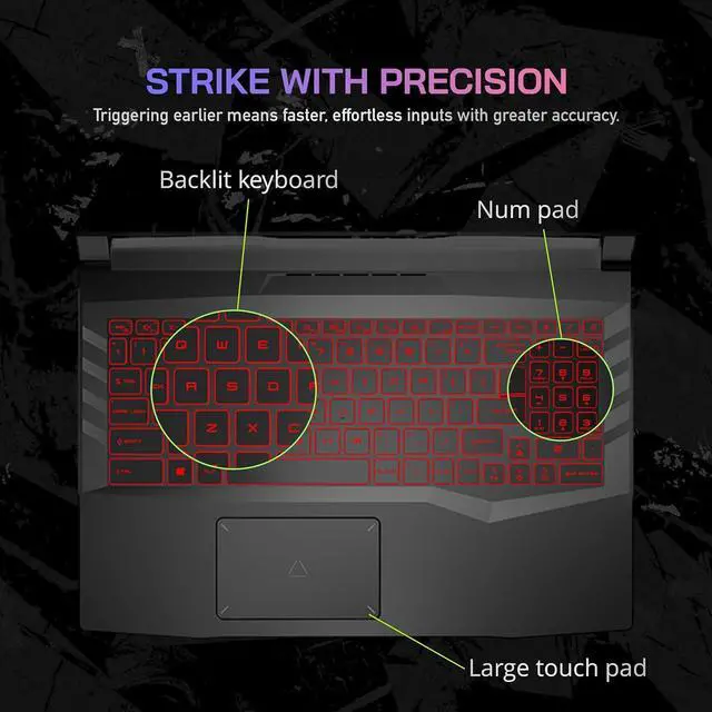 Alt view image 7 of 7 - MSI Pulse GL66 15.6" FHD 144Hz Gaming Laptop, Intel i7-12700H, 64GB RAM, 2TB PCIe SSD, NVIDIA GeForce RTX 3070, RGB Keyboard, 720p HD Webcam, Wi-Fi 6, Win 11 Home, Black, 128GB Docking Station Set
