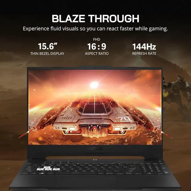Alt view image 4 of 7 - ASUS TUF A15 Gaming Laptop, 15.6" FHD 144Hz Display, AMD Ryzen 7-6800H, 64GB DDR5 RAM, 4TB PCIe SSD, Backlit Keyboard, GeForce RTX 3050 Ti, HD Webcam, Win 11, Black, 128GB Hotface Extension Set