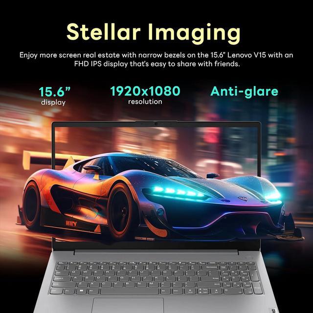Alt view image 5 of 7 - Lenovo V15 Gen 4 15.6" FHD Laptop, AMD Ryzen 5 7520U, 8GB LPDDR5, 672GB Storage(512GB SSD+160GB Docking Station Set), AMD Radeon 610M Graphics, Numeric Keypad, 720p Webcam, Win 11 Pro, Arctic Grey