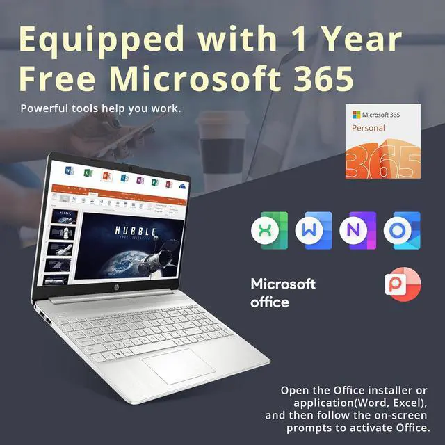 Alt view image 4 of 7 - HP 15.6" FHD Laptop Computer, AMD Athlon Silver 3050U, 4GB DDR4 RAM, 128GB SSD, AMD Radeon Graphics, HD Webcam, HDMI, Office 365, Windows 10 S, Silver, 32GB Hotface USB Card