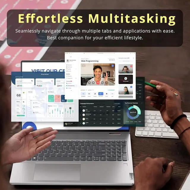 Alt view image 7 of 7 - Lenovo Yoga 7 2-in-1 16" 2K Touchscreen Laptop, AMD Ryzen 7 8840HS, 16GB LPDDR5X, 2.28TB Storage (2TB SSD+288GB Docking Station Set), Backlit Keyboard, Fingerprint Reader, WiFi 6E, Win 11, Artic Grey