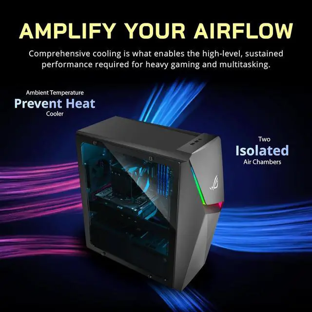 Alt view image 3 of 7 - ASUS ROG Gaming Desktop, Intel i5-11400F Processor, 64GB DDR4 RAM, 2TB PCIe SSD + 2TB HDD, NVIDIA GeForce GTX 1660TI 6GB DDR6, WiFi 6, Win 11, Grey, 32GB Hotface USB Card