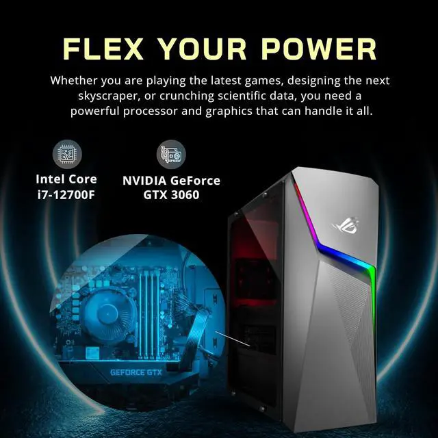 Alt view image 4 of 7 - ASUS ROG Gaming Desktop, Intel i5-11400F Processor, 64GB DDR4 RAM, 2TB PCIe SSD + 2TB HDD, NVIDIA GeForce GTX 1660TI 6GB DDR6, WiFi 6, Win 11, Grey, 32GB Hotface USB Card
