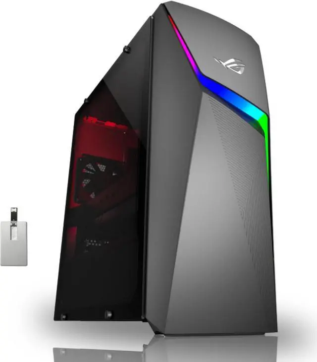 Main image of ASUS ROG Gaming Desktop, Intel i5-11400F Processor, 64GB DDR4 RAM, 2TB PCIe SSD + 2TB HDD, NVIDIA GeForce GTX 1660TI 6GB DDR6, WiFi 6, Win 11, Grey, 32GB Hotface USB Card