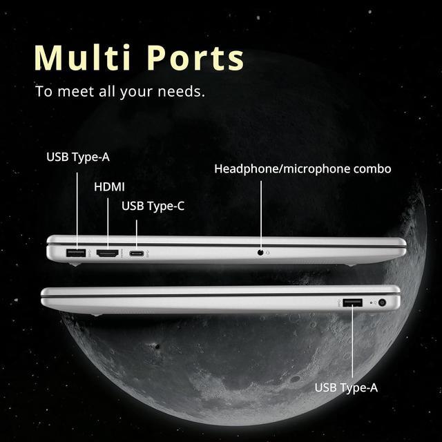Alt view image 7 of 7 - HP 15.6" FHD Anti-Glare Laptop, Intel i3-N305, 8GB RAM, 672GB Storage(512GB SSD+160GB Docking Station Set), Intel UHD Graphics, Fingerprint Reader, Num Pad, HD Camera, Wi-Fi 6, Win 11, Silver