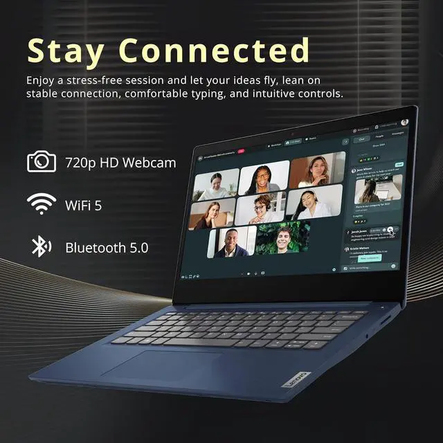 Alt view image 5 of 7 - Lenovo IdeaPad 3 14" Full HD Laptop, AMD Ryzen 3 3250U, 8GB DDR4 RAM, 1.16TB Storage(1TB HDD + 160GB Docking Station Set), AMD Radeon Graphics, Webcam, HDMI, Wi-Fi, Windows 10, Abyss Blue