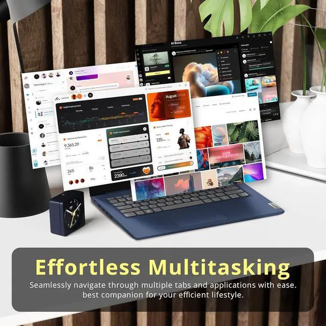 Alt view image 6 of 7 - Lenovo IdeaPad 3 14" Full HD Laptop, AMD Ryzen 3 3250U, 8GB DDR4 RAM, 1.16TB Storage(1TB HDD + 160GB Docking Station Set), AMD Radeon Graphics, Webcam, HDMI, Wi-Fi, Windows 10, Abyss Blue