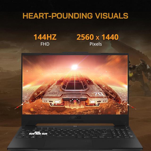 Alt view image 4 of 7 - ASUS TUF F15 15.6" WQHD 144Hz Gaming Laptop, Intel i7-12650H, NVIDIA GeForce RTX 3050 Graphics, 16GB DDR5, 512GB SSD, Backlit Keyboard, Wi-Fi 6, Win 11, Black, 256GB Docking Station Set